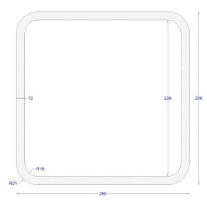 ΚΟΙΛΟΔΟΚΟΣ ΓΑΛΒΑΝΙΖΕ 250*250*12 (6m)