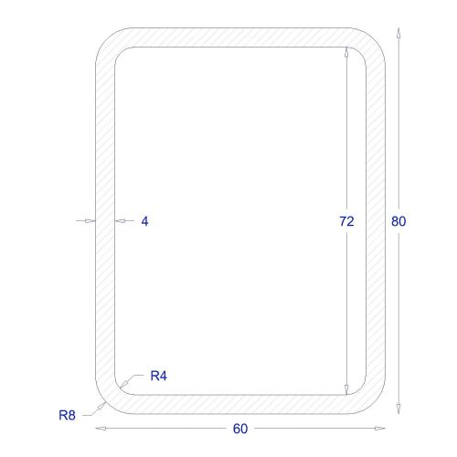 ΚΟΙΛΟΔΟΚΟΣ ΓΑΛΒΑΝΙΖΕ 80*60*4 (6m)