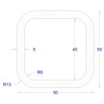 ΚΟΙΛΟΔΟΚΟΣ ΜΑΥΡΟΣ 50*50*5 (6m)