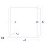 ΚΟΙΛΟΔΟΚΟΣ ΓΑΛΒΑΝΙΖΕ 2mm 40*40 (6m)