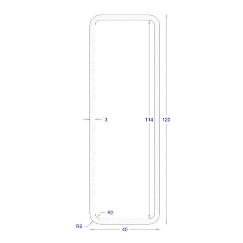 ΚΟΙΛΟΔΟΚΟΣ ΜΑΥΡΟΣ 120*40*3 (6m)