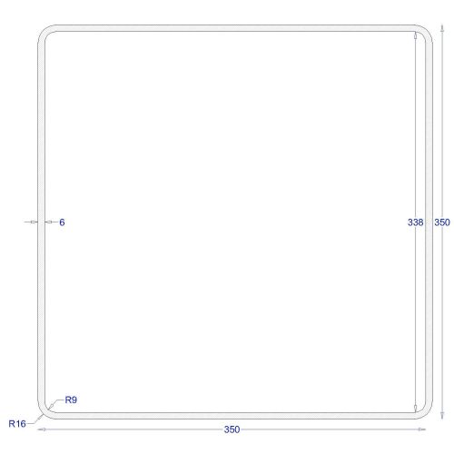 ΚΟΙΛΟΔΟΚΟΣ ΜΑΥΡΟΣ 350*350*6 (6m)