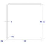 ΚΟΙΛΟΔΟΚΟΣ ΜΑΥΡΟΣ 2mm 90*90 (6m)
