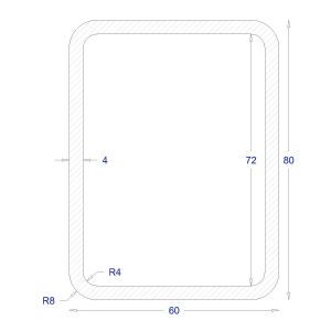 ΚΟΙΛΟΔΟΚΟΣ ΓΑΛΒΑΝΙΖΕ 80*60*4 (6m)