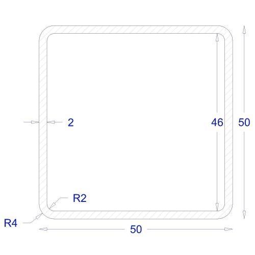 ΚΟΙΛΟΔΟΚΟΣ ΜΑΥΡΟΣ 2mm 50*50 (6m)