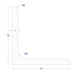 ΓΩΝΙΑ ΜΑΥΡΗ 70*70*7 (6m)