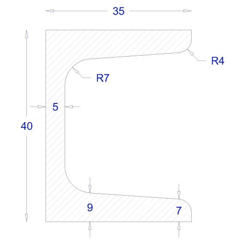 ΠΙ-UPN ΜΑΥΡΟ 40*35 (6m)