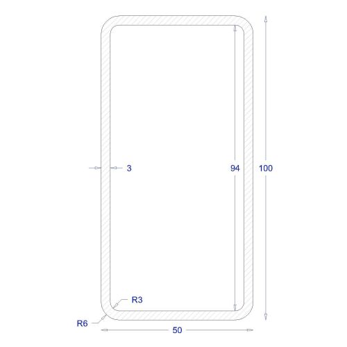 ΚΟΙΛΟΔΟΚΟΣ ΓΑΛΒΑΝΙΖΕ 100*50*3 (6m)