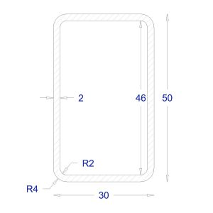 ΚΟΙΛΟΔΟΚΟΣ ΓΑΛΒΑΝΙΖΕ 2mm 50*30 (6m)