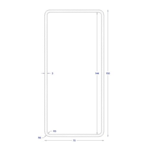 ΚΟΙΛΟΔΟΚΟΣ ΓΑΛΒΑΝΙΖΕ 150*70*3 (6m)