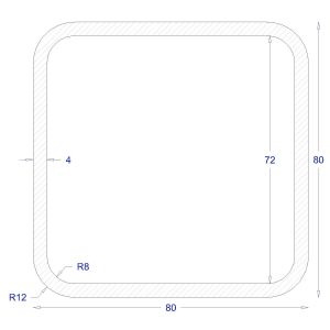ΚΟΙΛΟΔΟΚΟΣ ΓΑΛΒΑΝΙΖΕ 80*80*4 (6m)