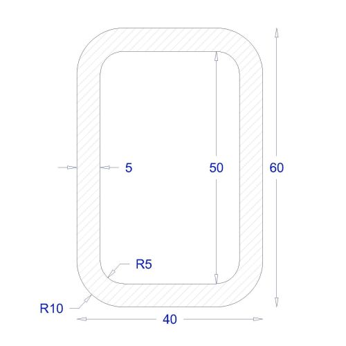 ΚΟΙΛΟΔΟΚΟΣ ΓΑΛΒΑΝΙΖΕ 60*40*5 (6m)