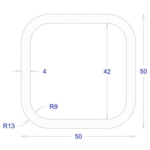 ΚΟΙΛΟΔΟΚΟΣ ΜΑΥΡΟΣ 50*50*4 (6m)