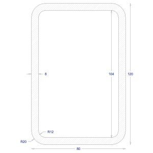 ΚΟΙΛΟΔΟΚΟΣ ΓΑΛΒΑΝΙΖΕ 120*80*8 (6m)