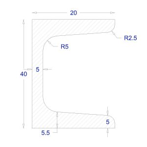 ΠΙ-UPN ΓΑΛΒΑΝΙΖΕ 40*20 (6m)