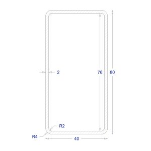 ΚΟΙΛΟΔΟΚΟΣ ΓΑΛΒΑΝΙΖΕ 2mm 80*40 (6m)