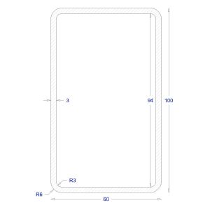 ΚΟΙΛΟΔΟΚΟΣ ΓΑΛΒΑΝΙΖΕ 100*60*3 (6m)