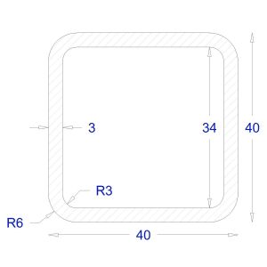 ΚΟΙΛΟΔΟΚΟΣ ΓΑΛΒΑΝΙΖΕ 40*40*3 (6m)