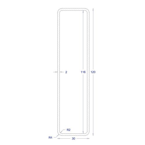 ΚΟΙΛΟΔΟΚΟΣ ΜΑΥΡΟΣ 2mm 120*30 (6m)