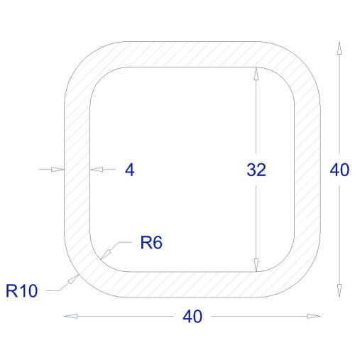 ΚΟΙΛΟΔΟΚΟΣ ΜΑΥΡΟΣ 40*40*4 (6m)