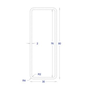 ΚΟΙΛΟΔΟΚΟΣ ΓΑΛΒΑΝΙΖΕ 2mm 80*30 (6m)