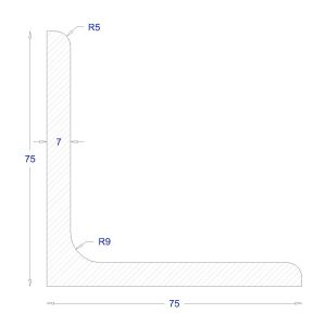ΓΩΝΙΑ ΓΑΛΒΑΝΙΖΕ 75*75*7 (6m)