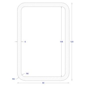 ΚΟΙΛΟΔΟΚΟΣ ΓΑΛΒΑΝΙΖΕ 120*80*6 (6m)