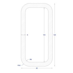 ΚΟΙΛΟΔΟΚΟΣ ΓΑΛΒΑΝΙΖΕ 120*60*8 (6m)