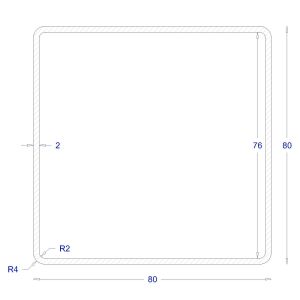 ΚΟΙΛΟΔΟΚΟΣ ΓΑΛΒΑΝΙΖΕ 2mm 80*80 (6m)