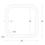ΚΟΙΛΟΔΟΚΟΣ ΜΑΥΡΟΣ 60*60*5 (6m)