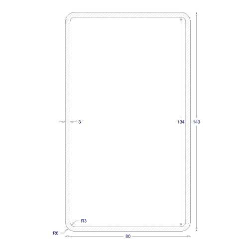 ΚΟΙΛΟΔΟΚΟΣ ΓΑΛΒΑΝΙΖΕ 140*80*3 (6m)