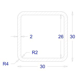 ΚΟΙΛΟΔΟΚΟΣ ΓΑΛΒΑΝΙΖΕ 2mm 30*30 (6m)