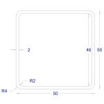 ΚΟΙΛΟΔΟΚΟΣ ΜΑΥΡΟΣ 2mm 50*50 (6m)