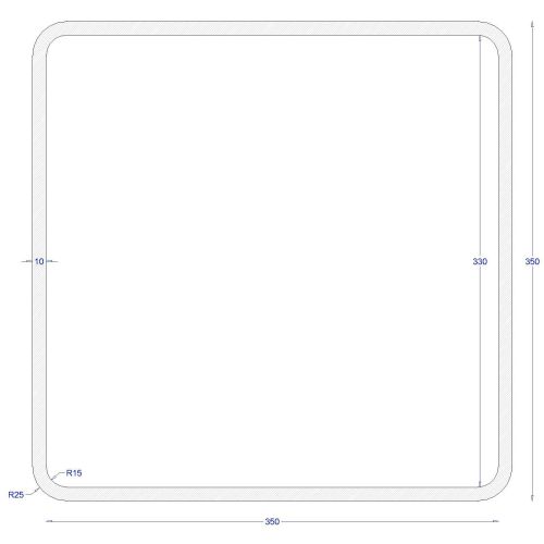 ΚΟΙΛΟΔΟΚΟΣ ΜΑΥΡΟΣ 350*350*10 (6m)
