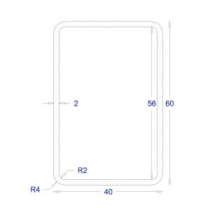 ΚΟΙΛΟΔΟΚΟΣ ΓΑΛΒΑΝΙΖΕ 2mm 60*40 (6m)