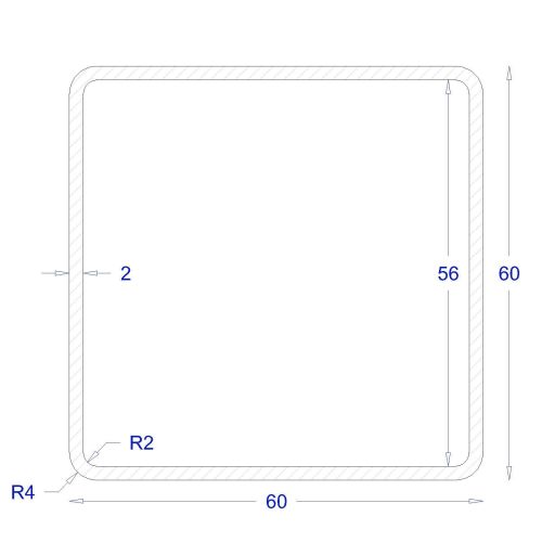 ΚΟΙΛΟΔΟΚΟΣ ΓΑΛΒΑΝΙΖΕ 2mm 60*60 (6m)