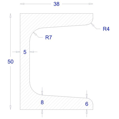 ΠΙ-UPN ΜΑΥΡΟ 50*38 (6m)