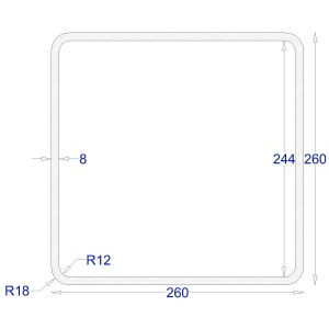 ΚΟΙΛΟΔΟΚΟΣ ΓΑΛΒΑΝΙΖΕ 260*260*8 (6m)