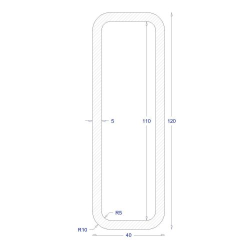 ΚΟΙΛΟΔΟΚΟΣ ΜΑΥΡΟΣ 120*40*5 (6m)