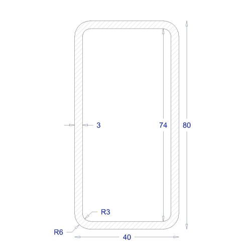 ΚΟΙΛΟΔΟΚΟΣ ΓΑΛΒΑΝΙΖΕ 80*40*3 (6m)