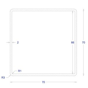 ΚΟΙΛΟΔΟΚΟΣ ΓΑΛΒΑΝΙΖΕ 2mm 70*70 (6m)