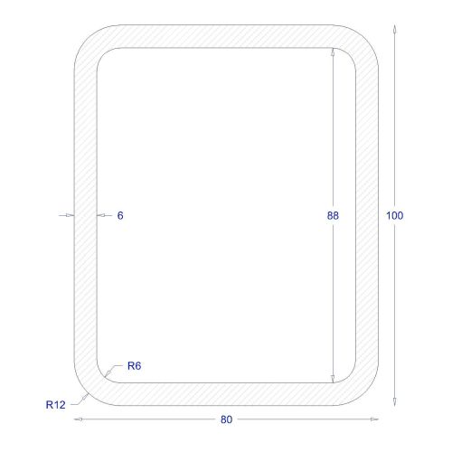 ΚΟΙΛΟΔΟΚΟΣ ΓΑΛΒΑΝΙΖΕ 100*80*6 (6m)
